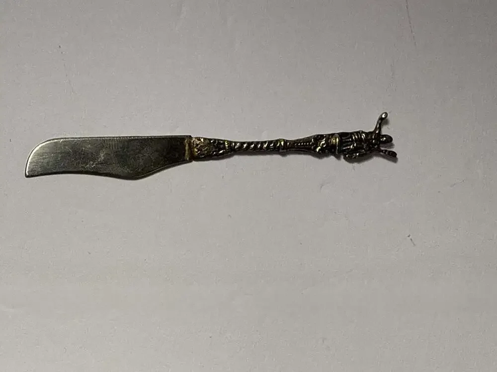 Vintage Italian Figural Handle Butter Knife Spreader Italy